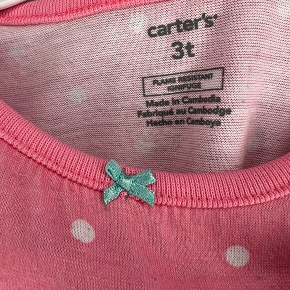 Carter’s girls’ polka dot & butterfly nightgown Size 3T - Picture 3 of 4